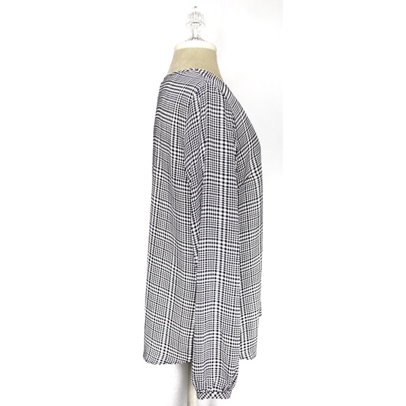 WHBM Gingham Balloon Sleeve Blouse Tops 8 Preowned - Picture 3 of 8